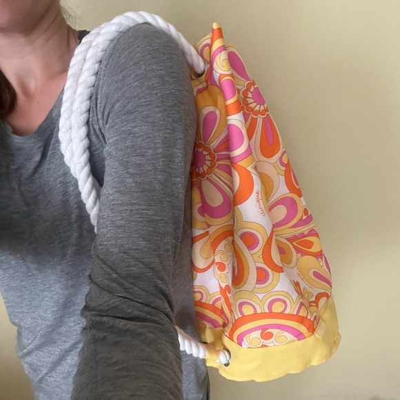 Clinique bag and matching reversible bucket hat retro hippy floral - Picture 5 of 6